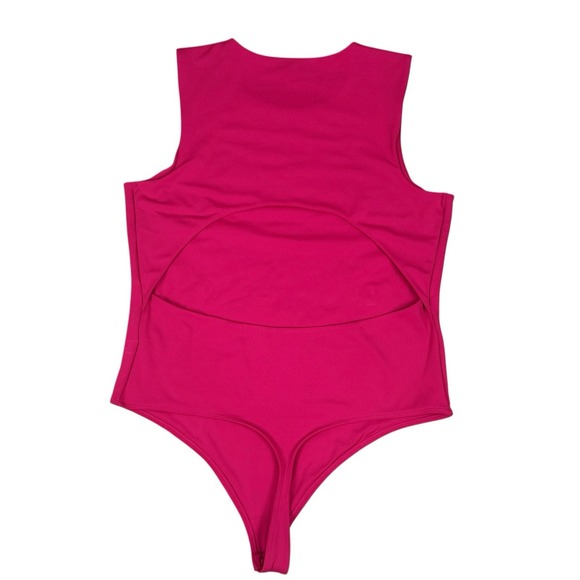 EXPRESS Body Contour Sleeveless Pink Thong Bodysuit Women's XL - Picture 4 of 6